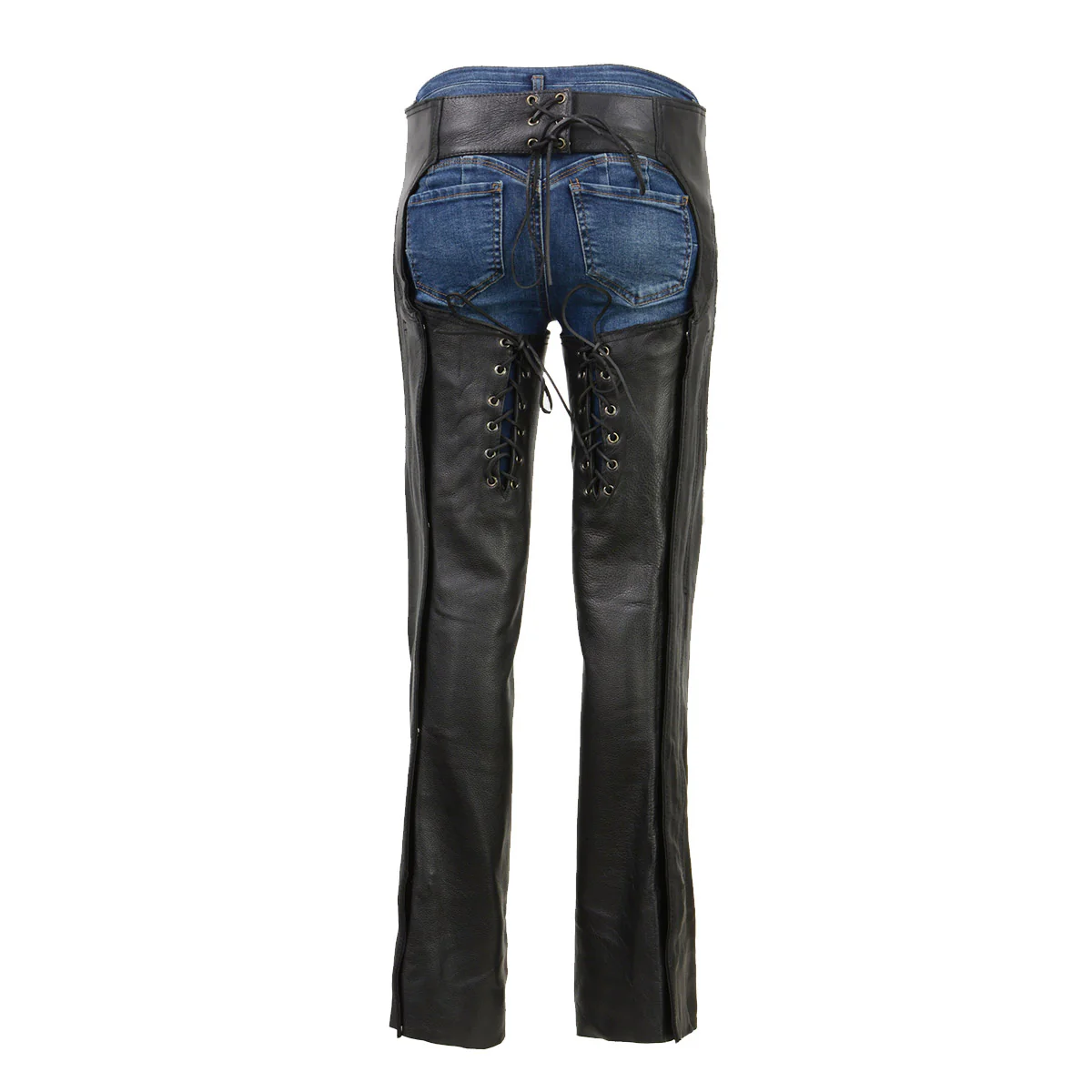 Milwaukee Leather Chaps for Women Black Low-Rise Waist- Front Double Buckle Rivet Detailing Motorcycle Chap- ML1186 - Image 16