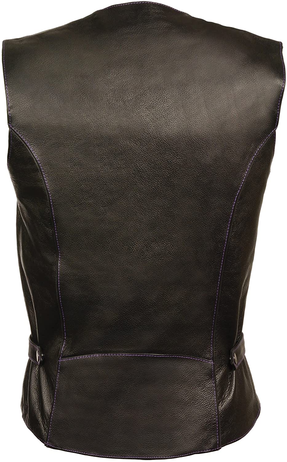 Milwaukee Leather ML1293 Women's Black and Purple ‘Wing Studded’ Leather Vest - Image 2