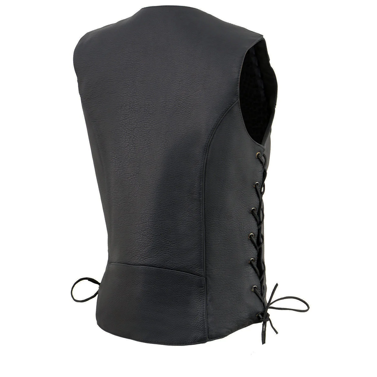 Milwaukee Leather ML1296 Women's Black Leather Side Laced Motorcycle Vest w/ Reflective Tribal - Image 10