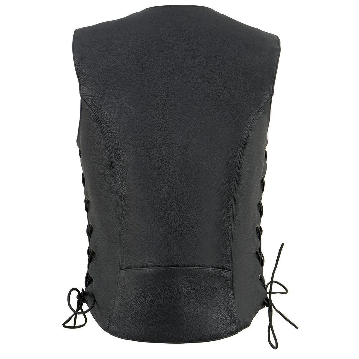 Milwaukee Leather ML1296 Women's Black Leather Side Laced Motorcycle Vest w/ Reflective Tribal - Image 12
