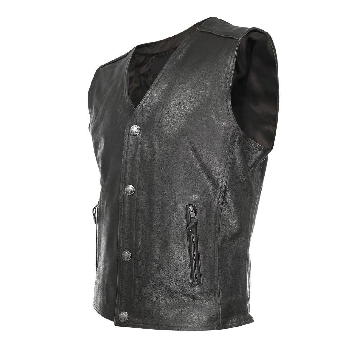Milwaukee Leather ML1378 Men's 'Buffalo Nickel' Black Motorcycle Vest - Image 6