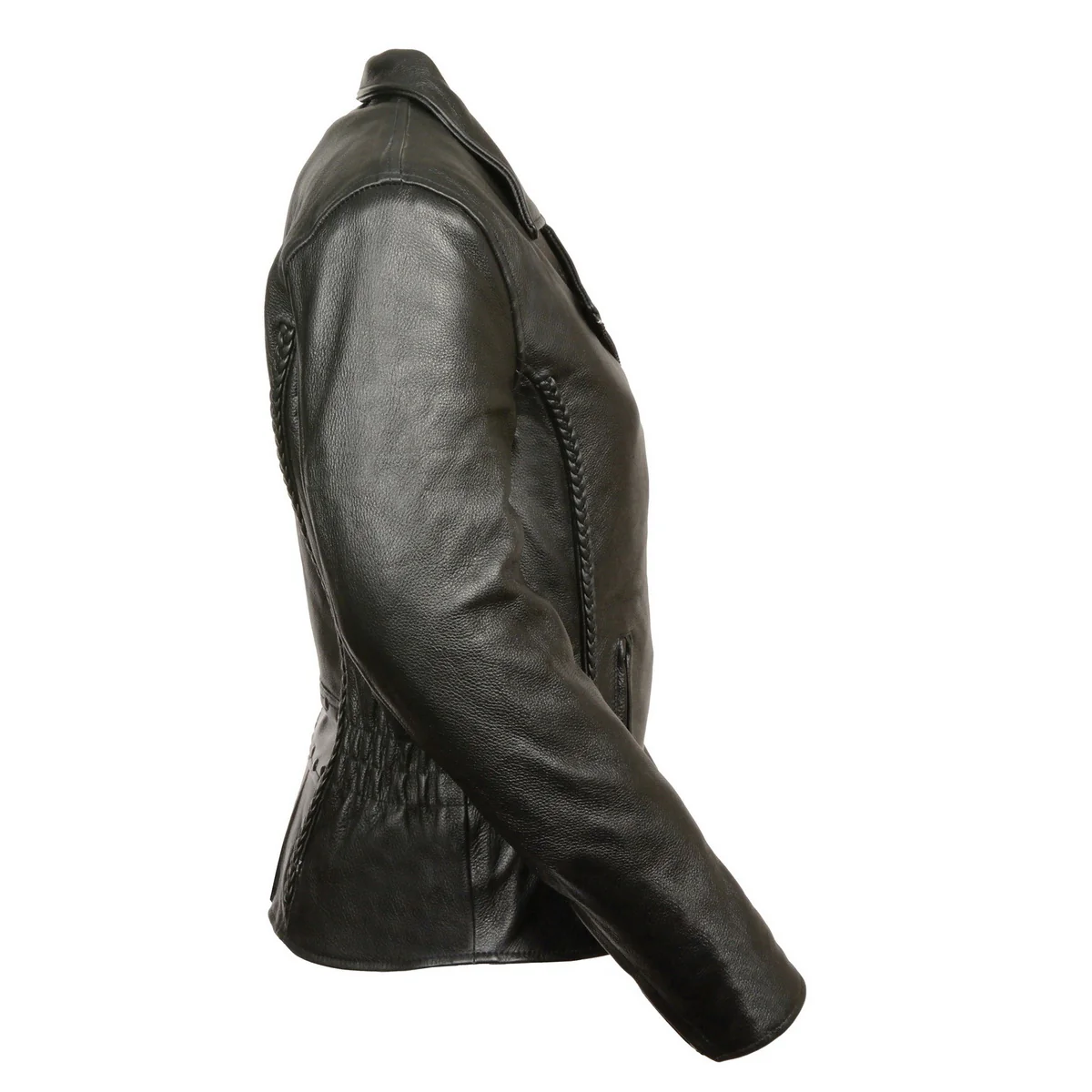 Milwaukee Leather ML7023 Women's 'Braided' Black Leather Jacket with Studs - Image 5