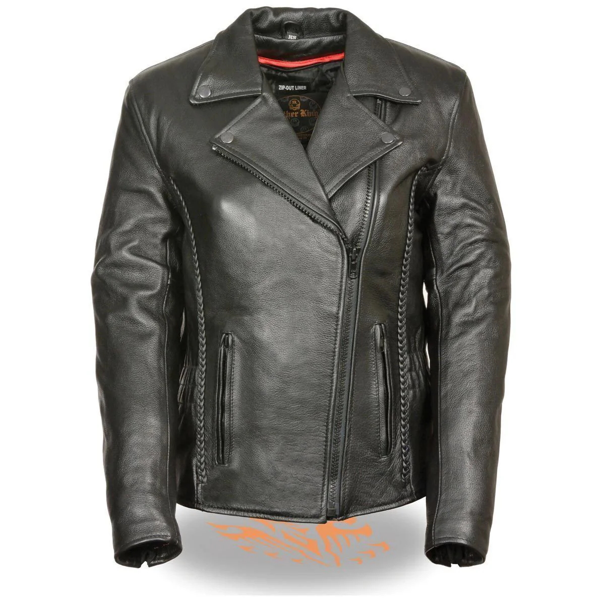 Milwaukee Leather ML7023 Women's 'Braided' Black Leather Jacket with Studs - Image 6