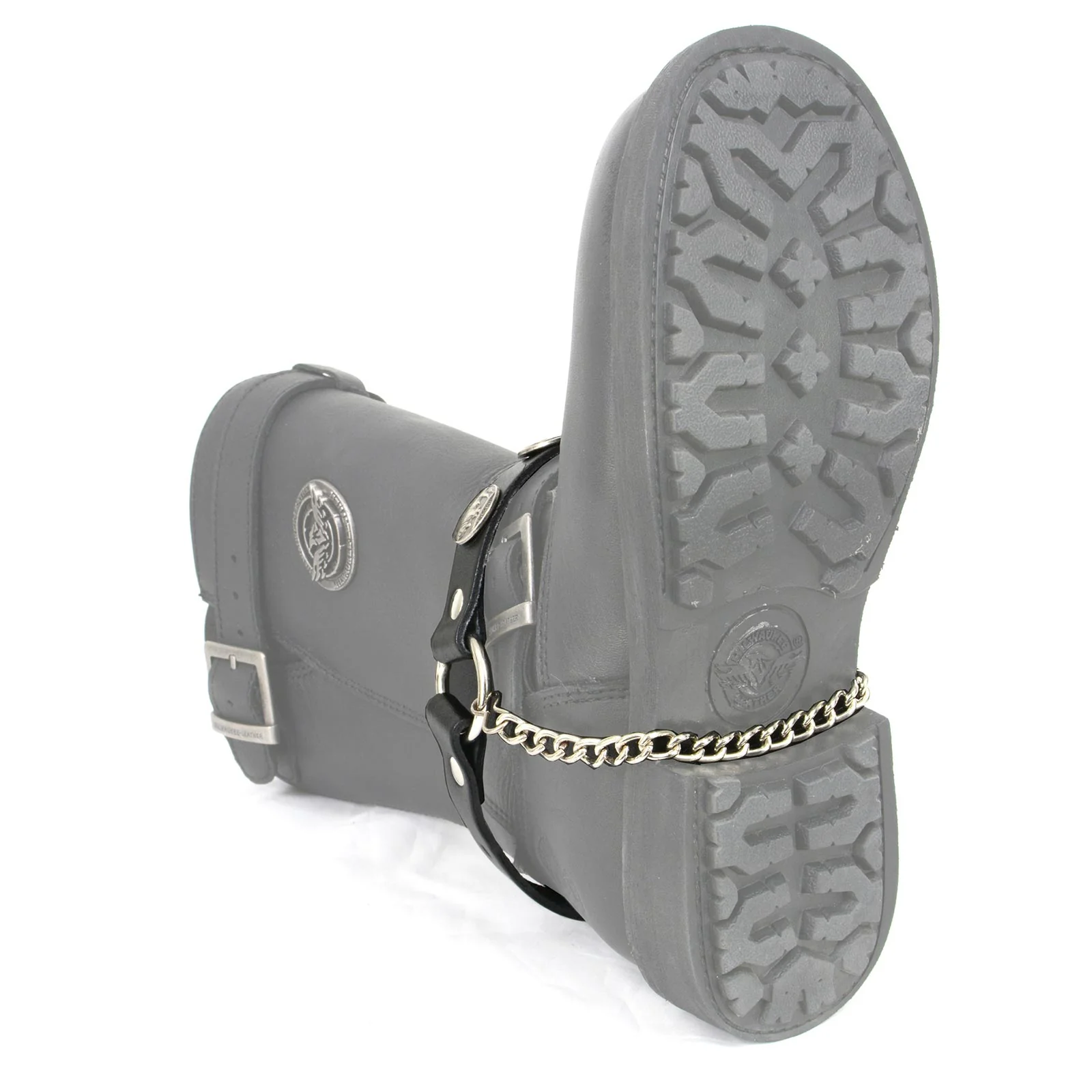 Milwaukee Leather Silver Boot Chain w/ Vintage Buffalo Coin Medallion & Adjustable Strap - MLA3002 - Image 6