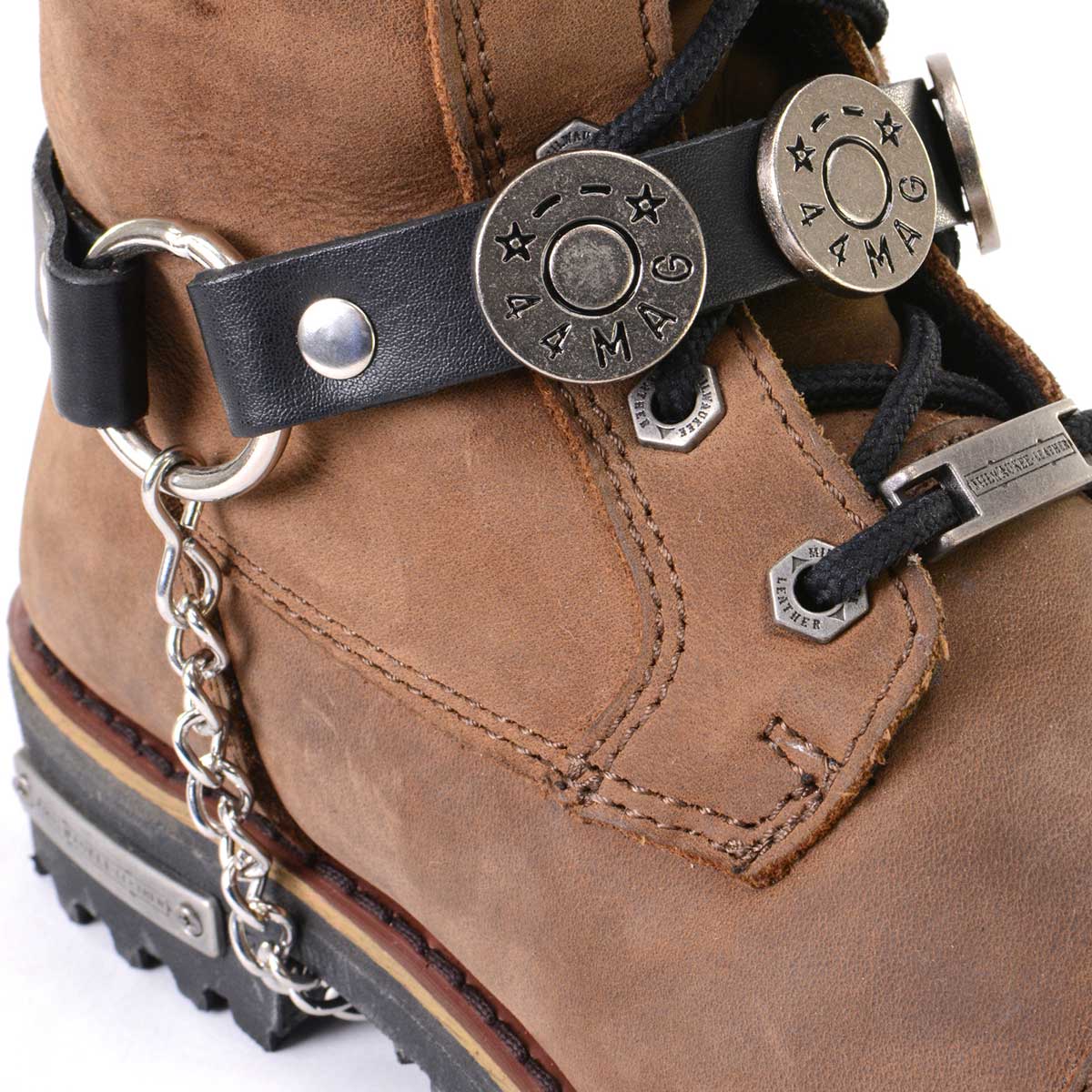 Milwaukee Leather Silver 44 MAG Medallion Boot Chain with Adjustable Strap - MLA3004 - Image 3