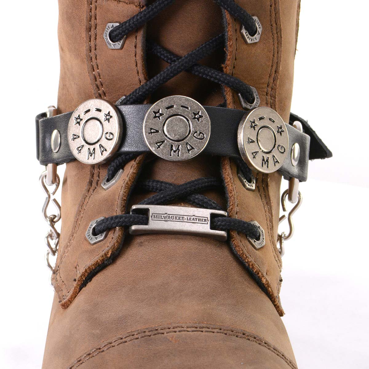Milwaukee Leather Silver 44 MAG Medallion Boot Chain with Adjustable Strap - MLA3004 - Image 4