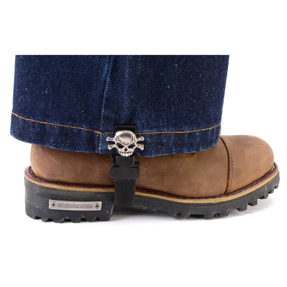 Milwaukee Leather MLA4009 Motorcycle Biker Skull and Bones Emblem Elastic Bungee Clips for Chaps or Pants (Set of 2) - Image 6