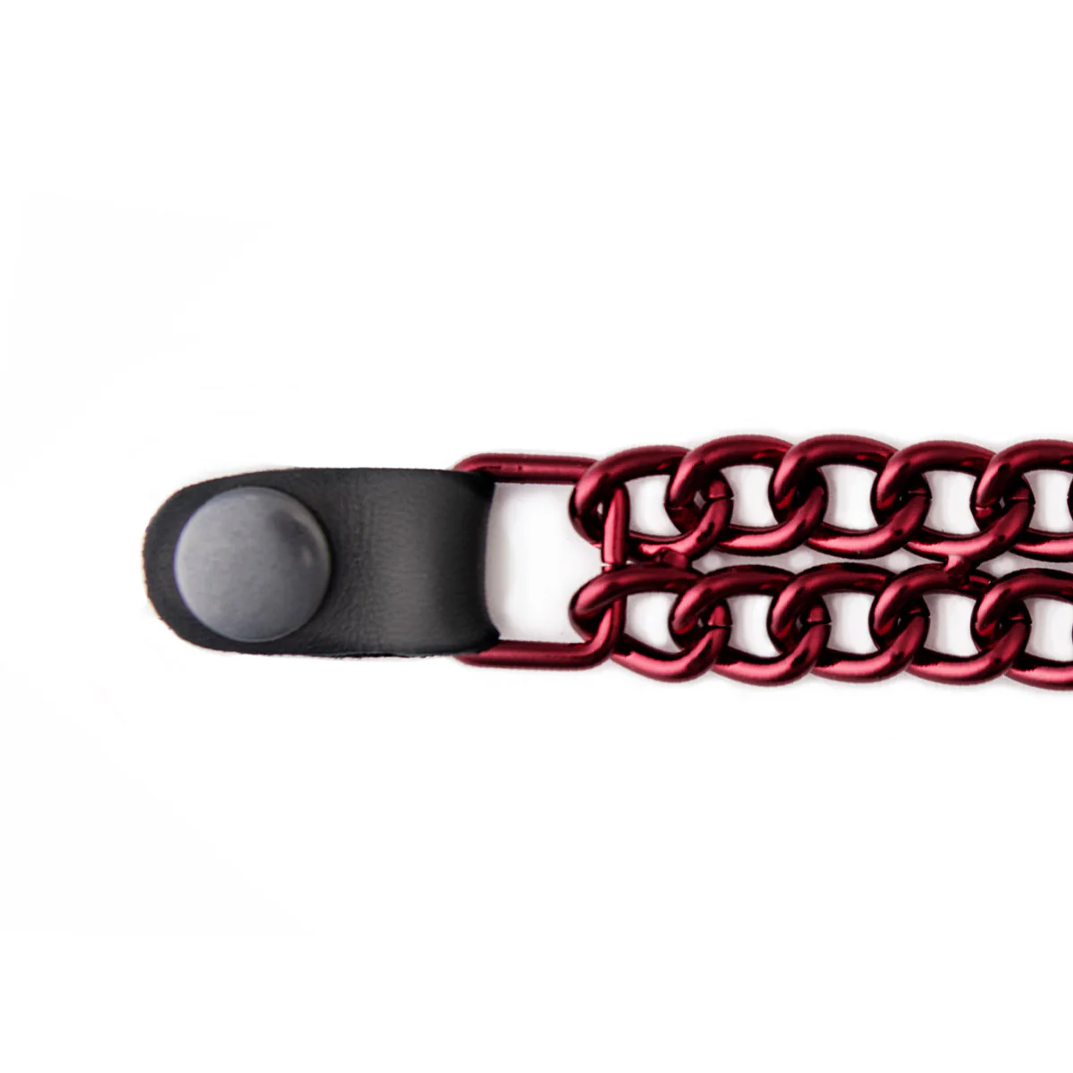 Milwaukee Leather MLA6096 Candy Red 4 Inch 4-PCS Vest Extender Set - Double Chrome Chains w/ Genuine Leather - Image 3