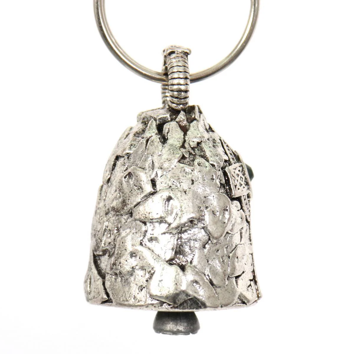 Milwaukee Leather MLB9007 'Cross with Green Diamond' Motorcycle Good Luck Bell | Key Chain Accessory for Bikers - Image 3