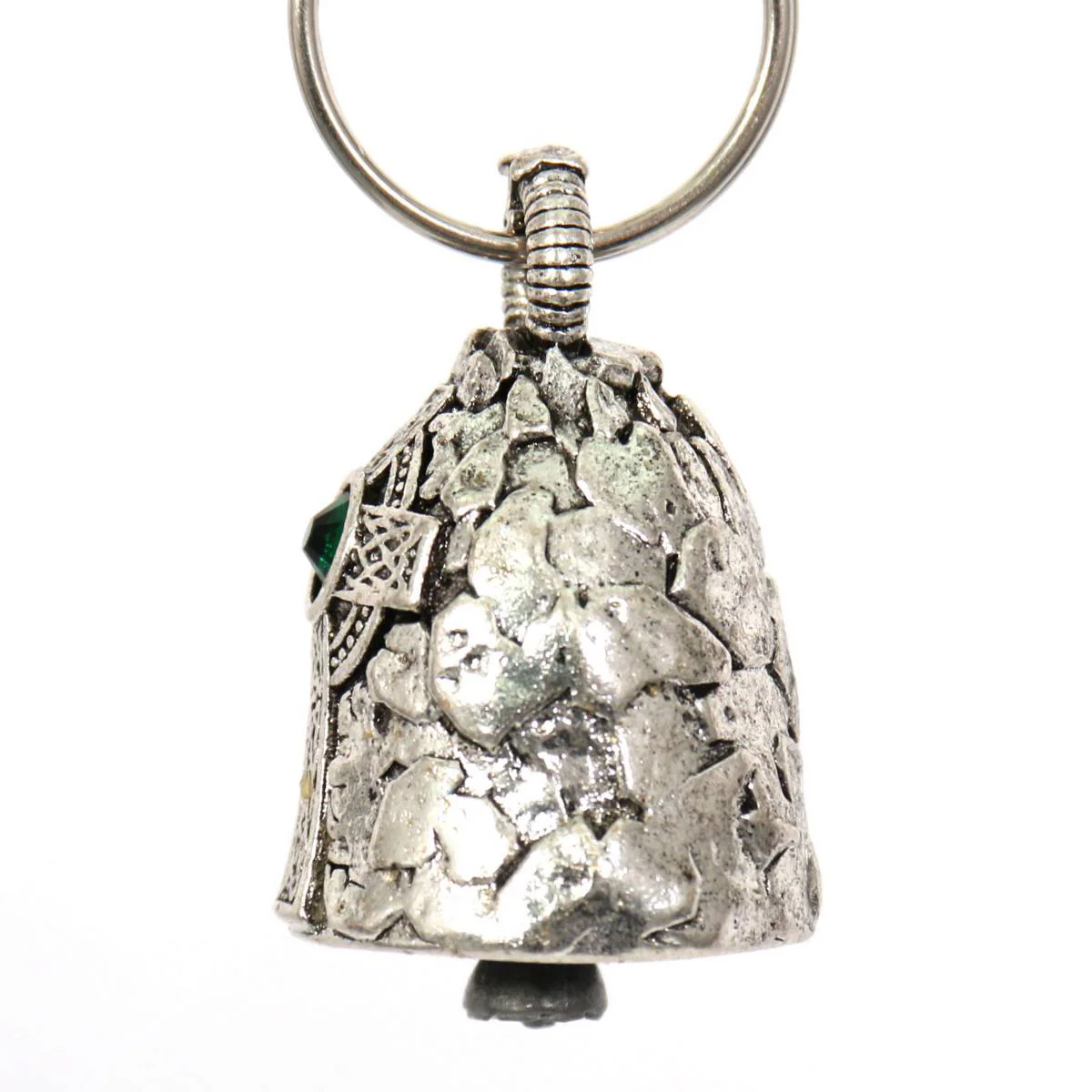 Milwaukee Leather MLB9007 'Cross with Green Diamond' Motorcycle Good Luck Bell | Key Chain Accessory for Bikers - Image 5