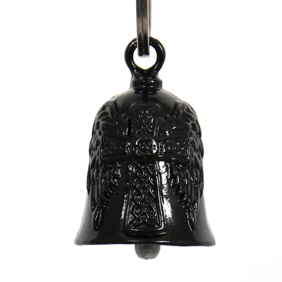 Milwaukee Leather MLB9008 Black 'Cross' Motorcycle Good Luck Bell | Key Chain Accessory for Bikers - Image 4