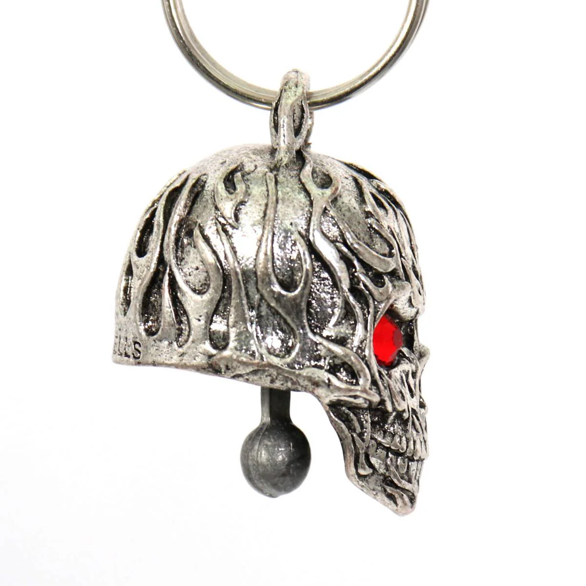 Milwaukee Leather MLB9011 'Flamed Skull with Red Eyes' Motorcycle Good Luck Bell | Key Chain Accessory for Bikers - Image 3