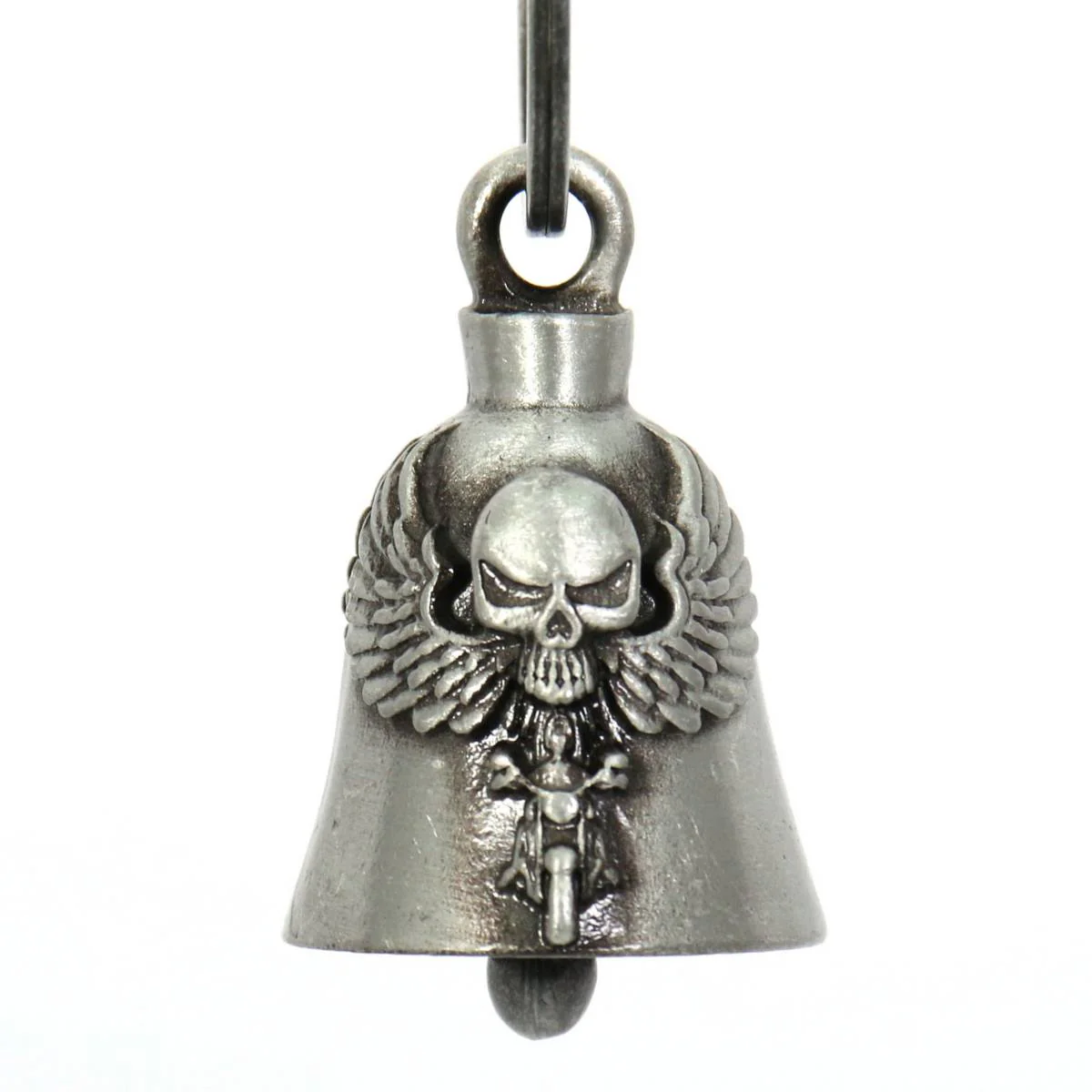Milwaukee Leather MLB9013 'Angel Skull Biker' Motorcycle Good Luck Bell | Key Chain Accessory for Bikers - Image 2