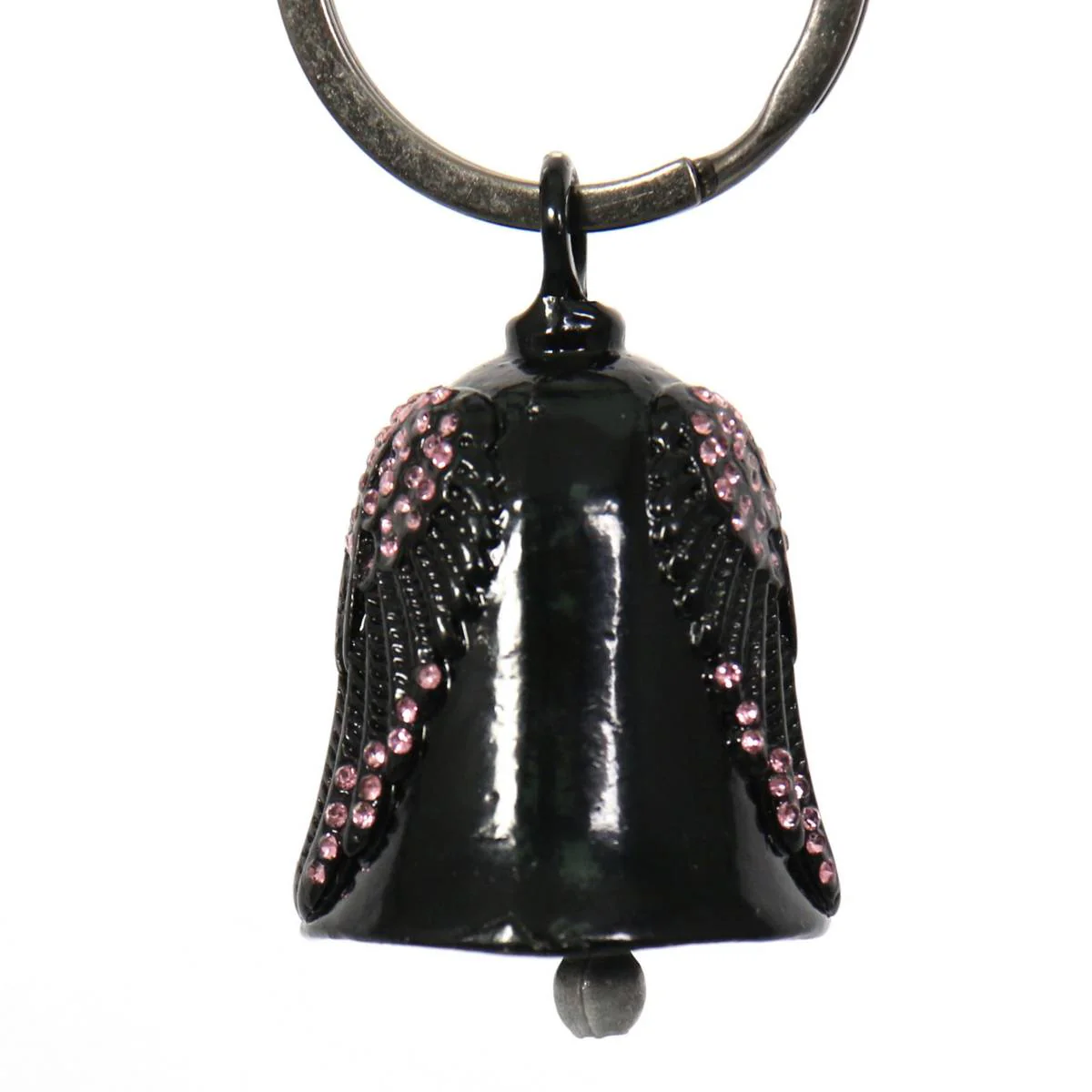 Milwaukee Leather MLB9027 Black 'Wings with Pink Diamonds' Motorcycle Good Luck Bell | Key Chain Accessory for Bikers - Image 3
