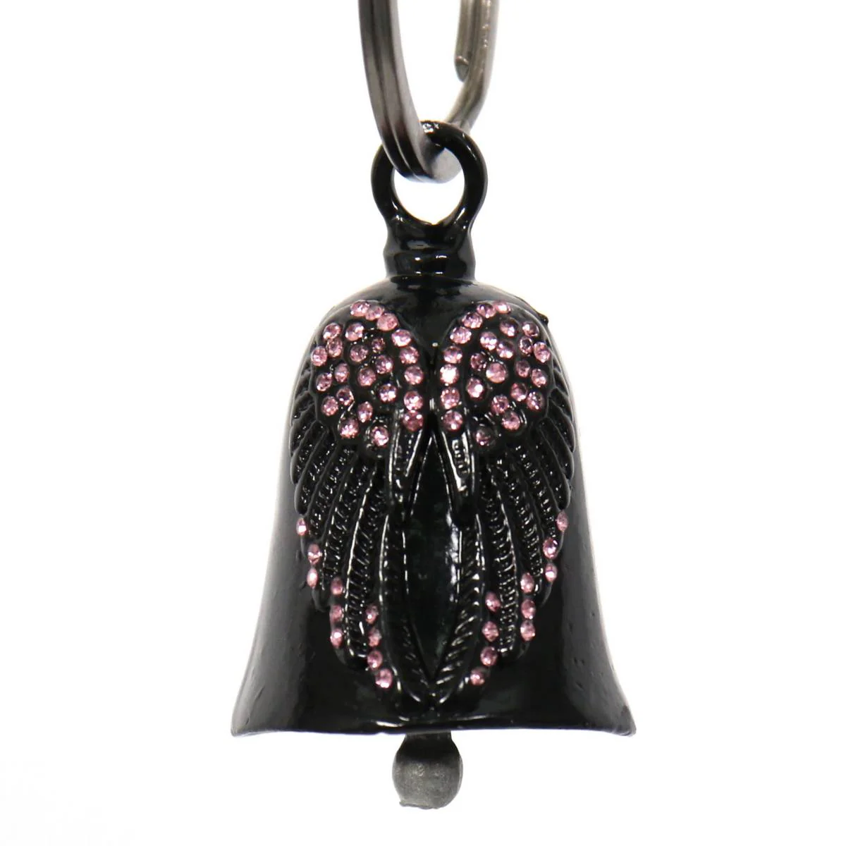 Milwaukee Leather MLB9027 Black 'Wings with Pink Diamonds' Motorcycle Good Luck Bell | Key Chain Accessory for Bikers - Image 4