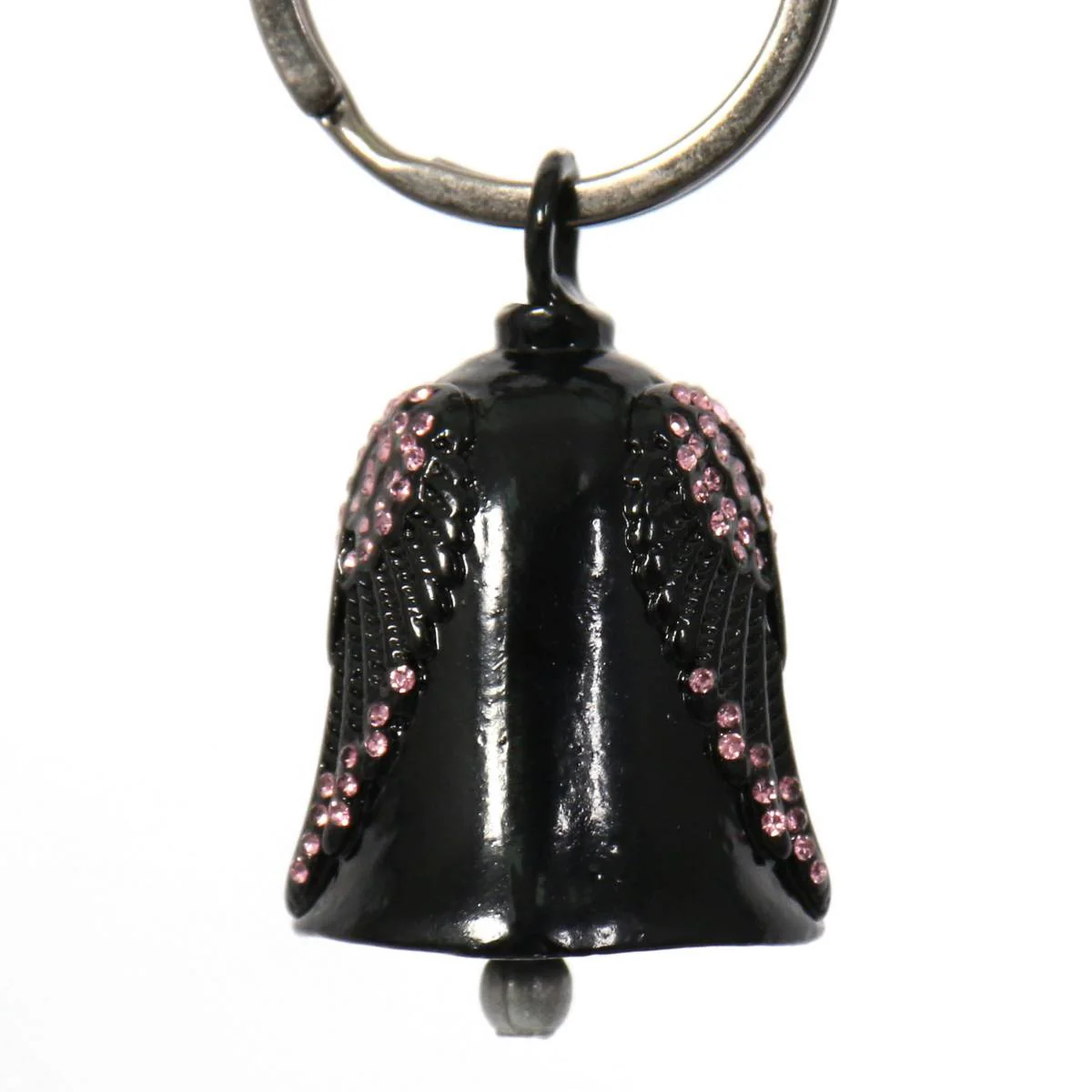 Milwaukee Leather MLB9027 Black 'Wings with Pink Diamonds' Motorcycle Good Luck Bell | Key Chain Accessory for Bikers - Image 5