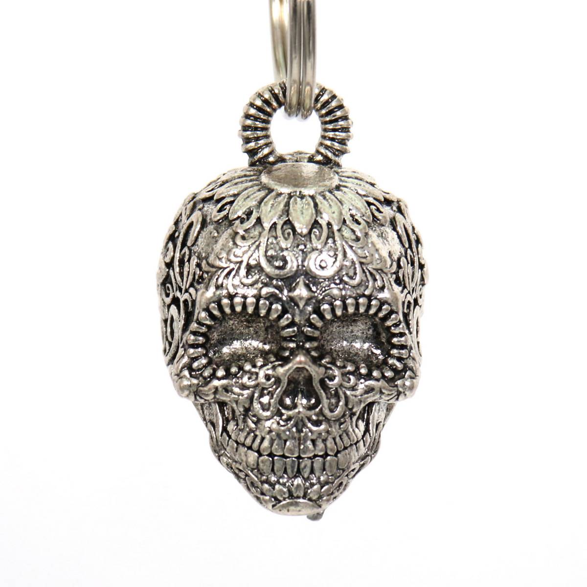 Milwaukee Leather MLB9028 'Sugar Skull' Motorcycle Good Luck Bell | Key Chain Accessory for Bikers - Image 2