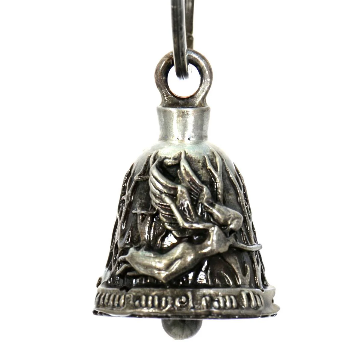 Milwaukee Leather MLB9030 'Rider and Angel' Motorcycle Good Luck Bell | Key Chain Accessory for Bikers - Image 4