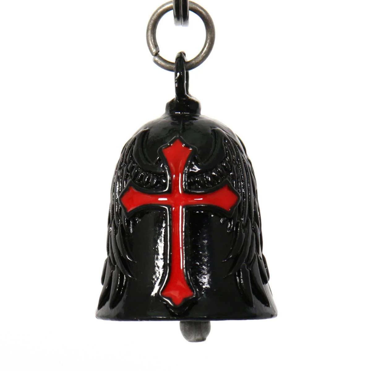 Milwaukee Leather MLB9033 Black 'Red Cross' Motorcycle Good Luck Bell | Key Chain Accessory for Bikers - Image 2