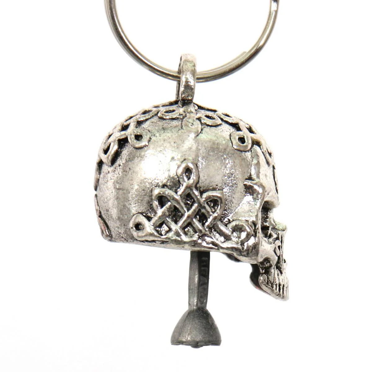 Milwaukee Leather MLB9037 'Male Sugar Skull' Motorcycle Good Luck Bell | Key Chain Accessory for Bikers - Image 3