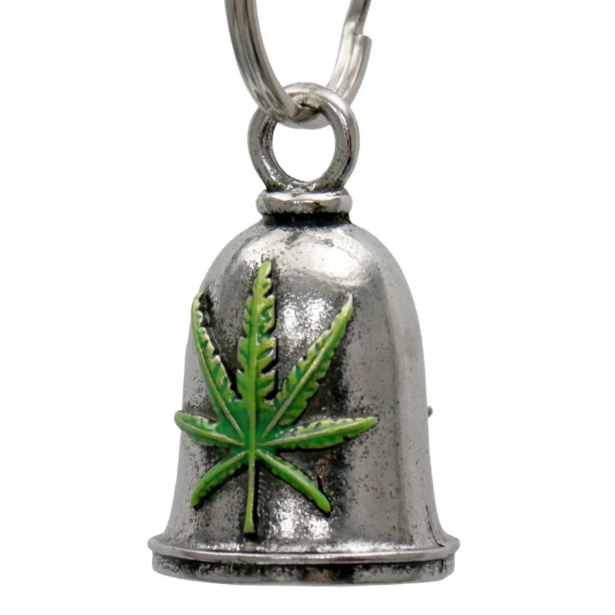 Milwaukee Leather MLB9059 Pot Leaf Motorcycle Good Luck Bell w/ Key Ring-Key Chain Accessory for Bikers - Image 2