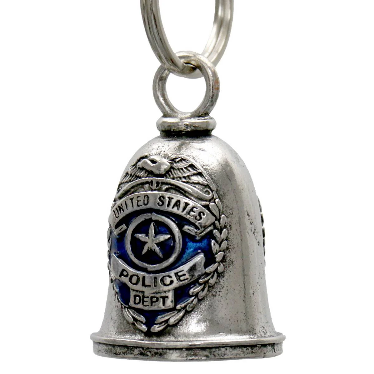 Milwaukee Leather MLB9062 Police Badge Motorcycle Good Luck Bell w/ Key Ring-Key Chain Accessory for Bikers - Image 2