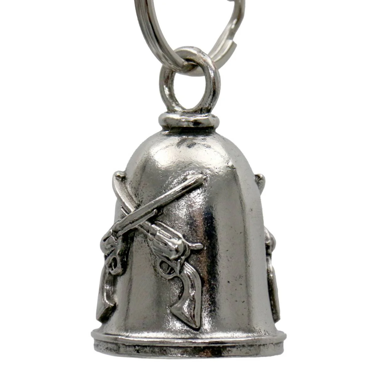 Milwaukee Leather MLB9087 Crossed Pistols Motorcycle Good Luck Bell w/ Key Ring-Key Chain Accessory for Bikers - Image 2