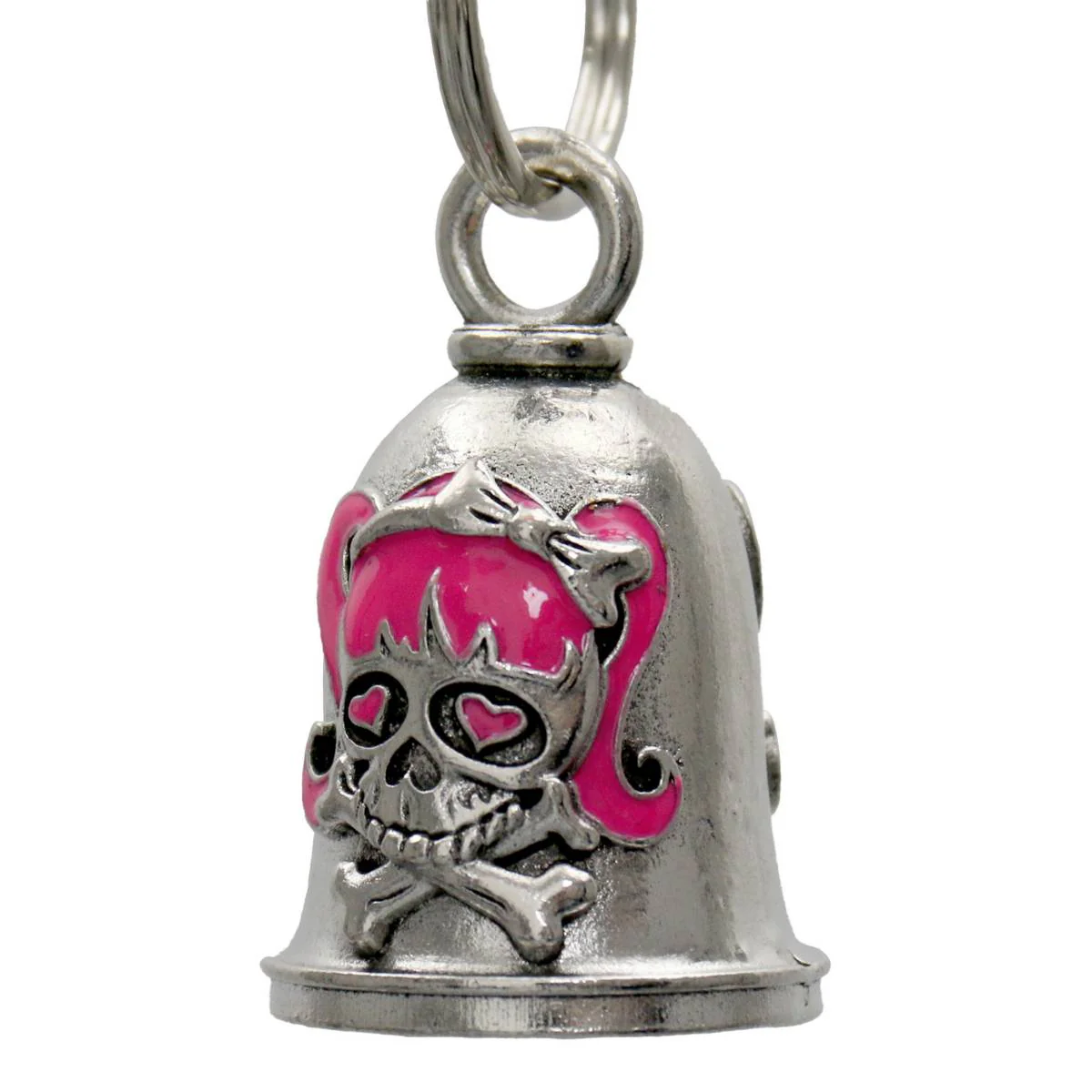 Milwaukee Leather MLB9107 Girly Skull Motorcycle Good Luck Bell w/ Key Ring-Key Chain Accessory for Bikers - Image 2