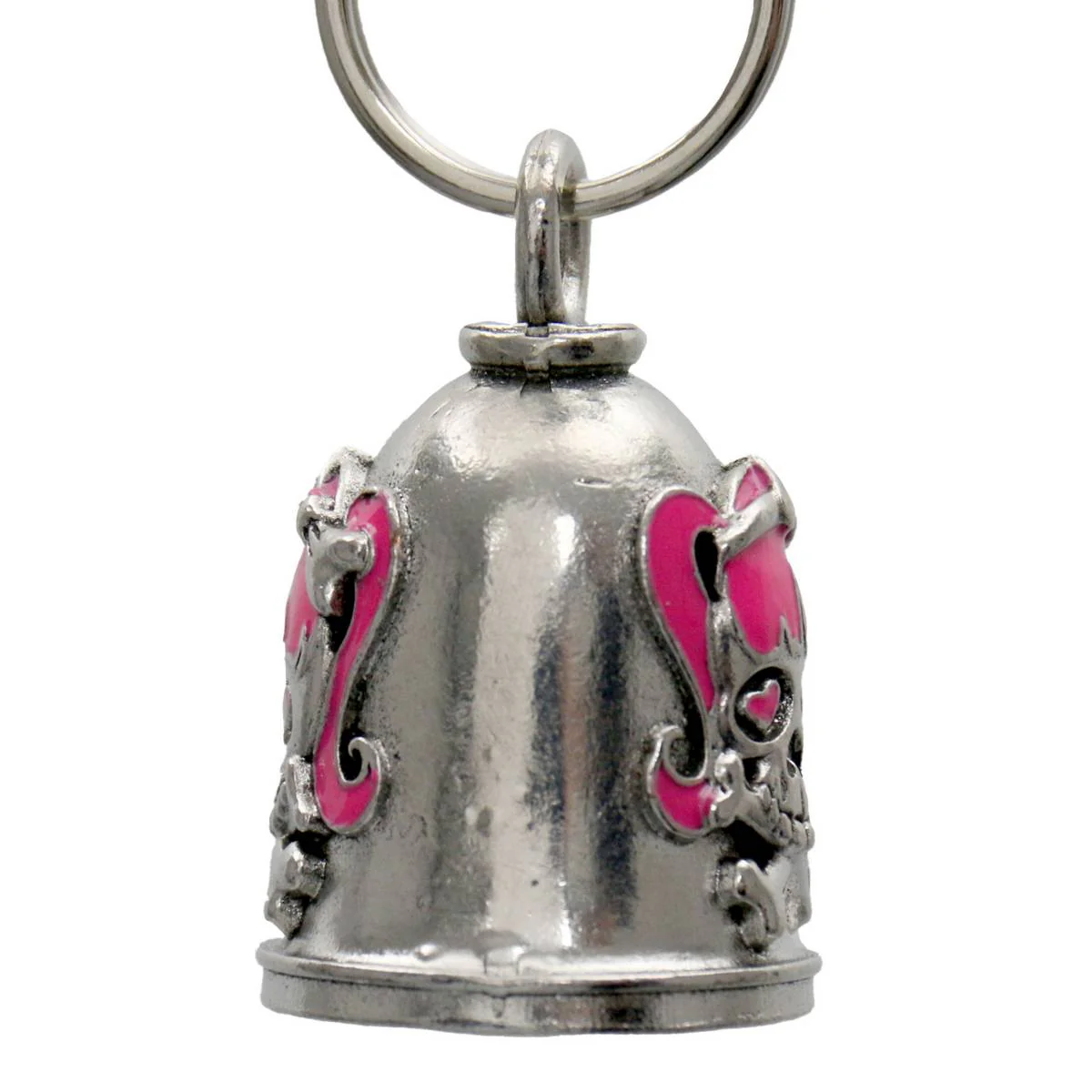 Milwaukee Leather MLB9107 Girly Skull Motorcycle Good Luck Bell w/ Key Ring-Key Chain Accessory for Bikers - Image 3