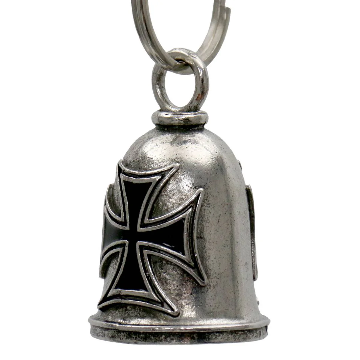 Milwaukee Leather MLB9111 Iron Cross Motorcycle Good Luck Bell w/ Key Ring-Key Chain Accessory for Bikers - Image 2