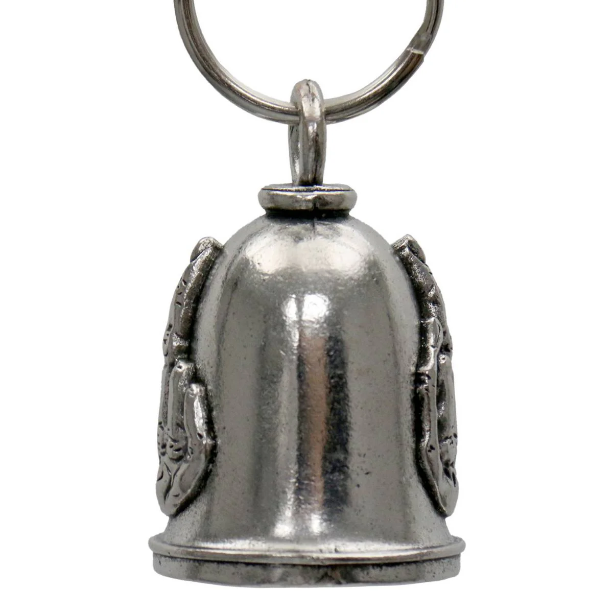 Milwaukee Leather MLB9121 Middle Finger Motorcycle Good Luck Bell w/ Key Ring-Key Chain Accessory for Bikers - Image 3