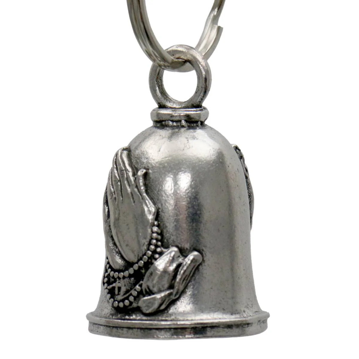 Milwaukee Leather MLB9130 Praying Hands Motorcycle Good Luck Bell w/ Key Ring-Key Chain Accessory for Bikers - Image 2