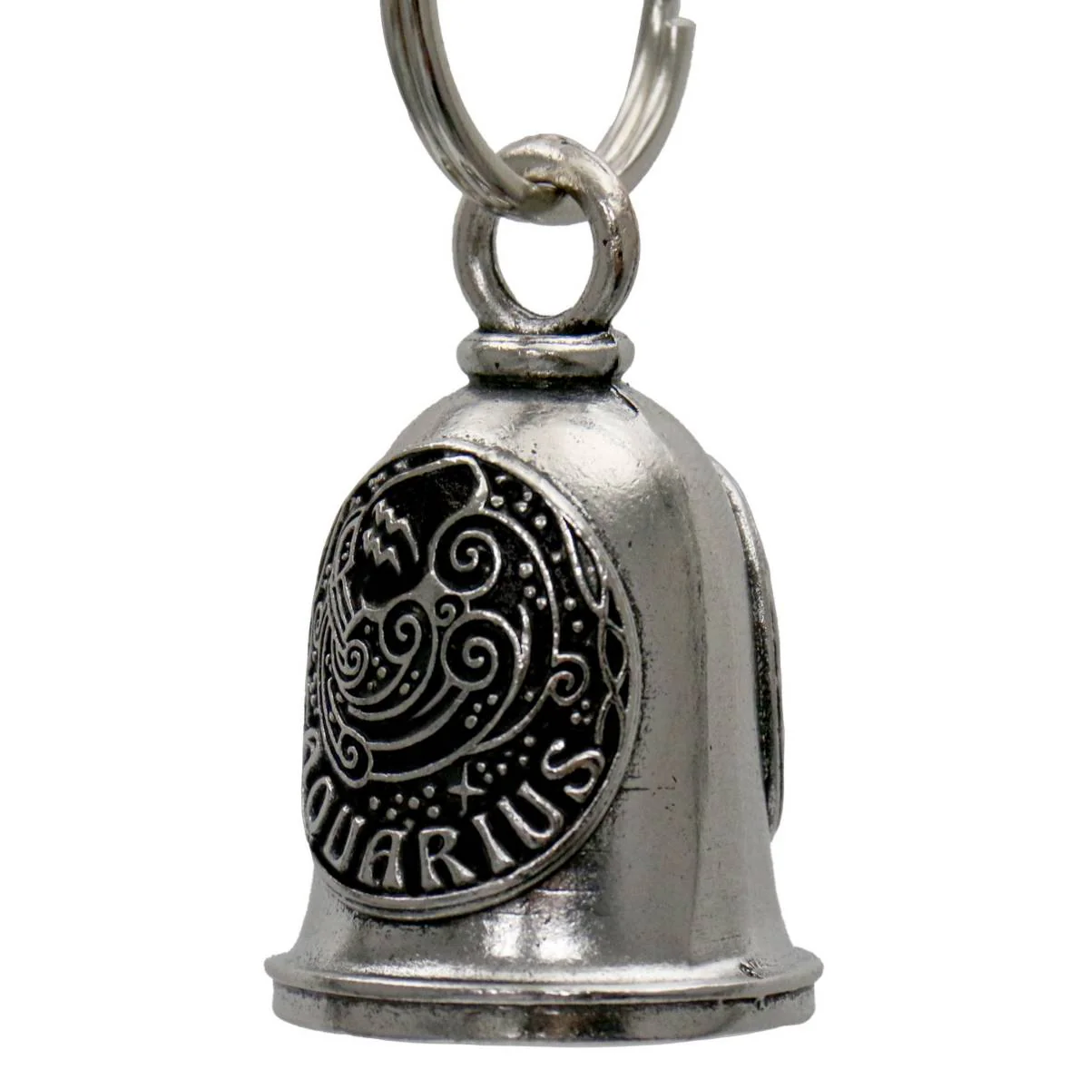 Milwaukee Leather MLB9155 Zodiac Aquarius Motorcycle Good Luck Bell w/ Key Ring-Key Chain Accessory for Bikers - Image 2