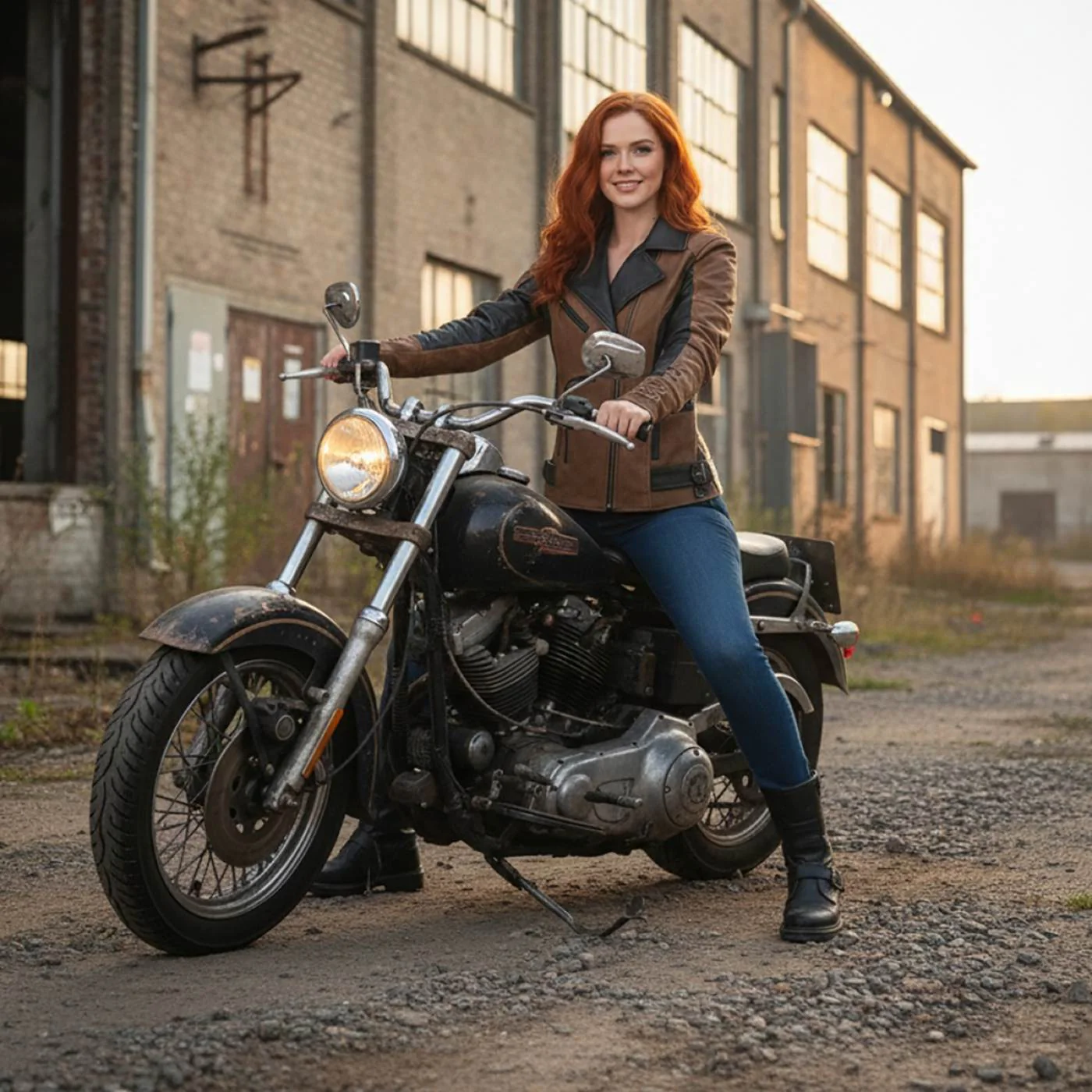 Milwaukee Leather MLL2508 Women's 'Dixie' Vintage Crazy Horse Brown and Black Leather Motorcycle Rider Jacket - Image 2