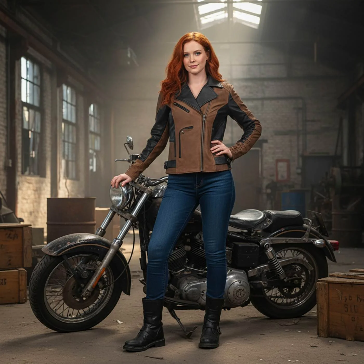 Milwaukee Leather MLL2508 Women's 'Dixie' Vintage Crazy Horse Brown and Black Leather Motorcycle Rider Jacket - Image 5