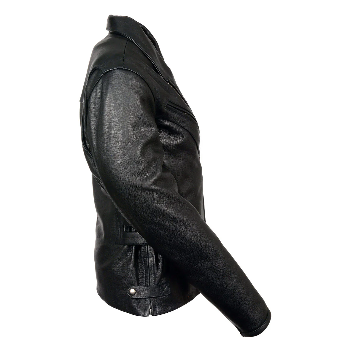 Milwaukee Leather MLL2510 Ladies Black Leather Vented Jacket With Side Buckles - Image 5