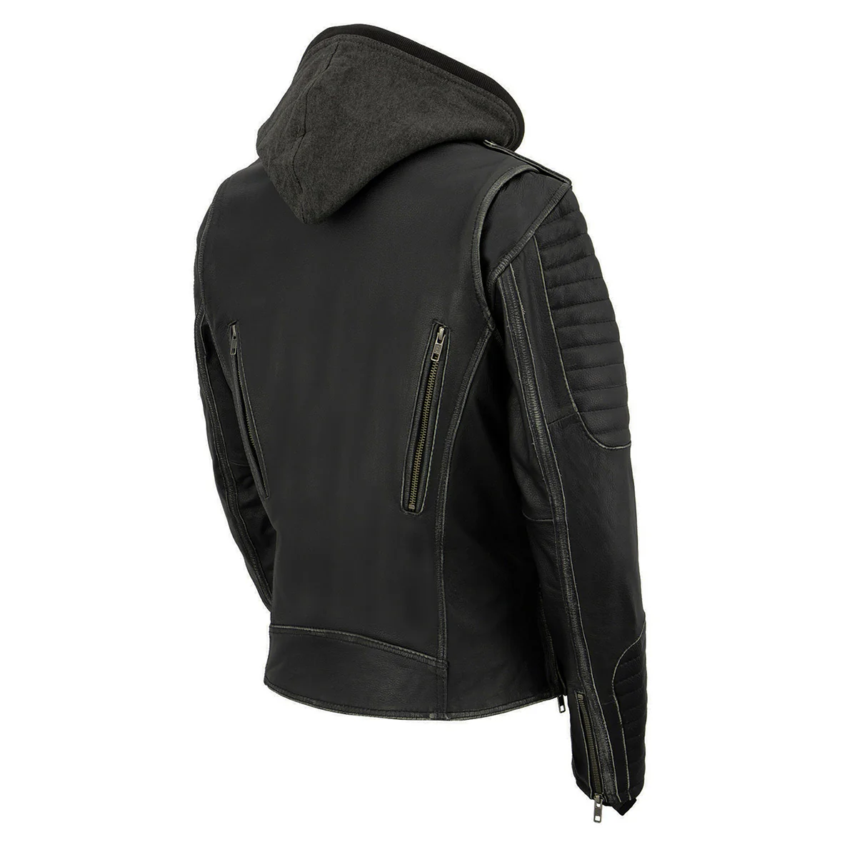 Milwaukee Leather MLL2516 Black Leather Rub-Off Leather Jacket with Hoodie for Women - Image 11