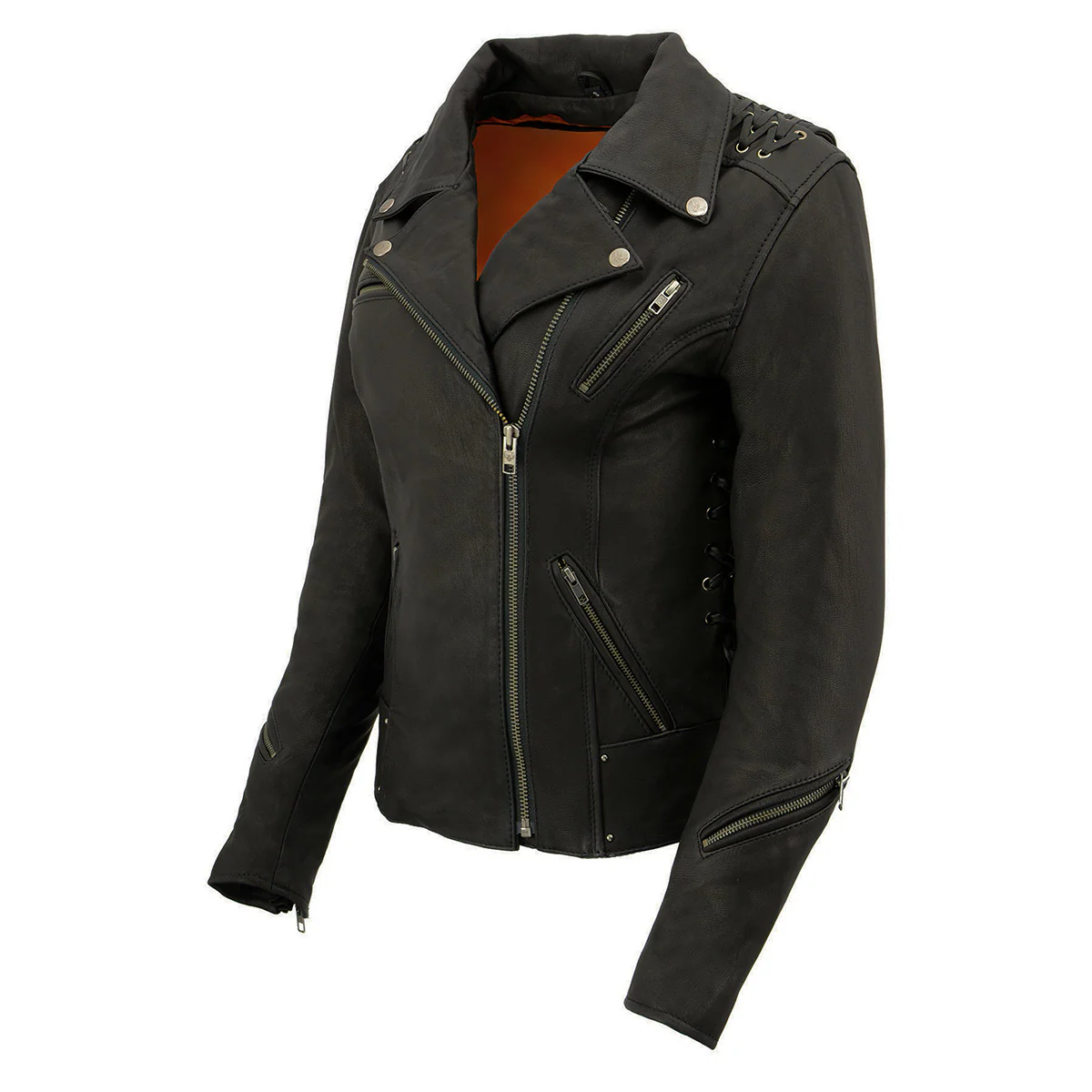 Milwaukee Leather MLL2525 Women's Black Leather Lightweight Lace to Lace Jacket - Image 11