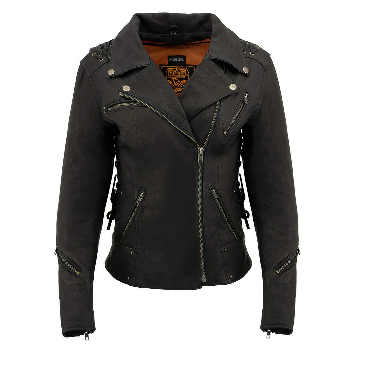 Milwaukee Leather MLL2525 Women's Black Leather Lightweight Lace to Lace Jacket - Image 14