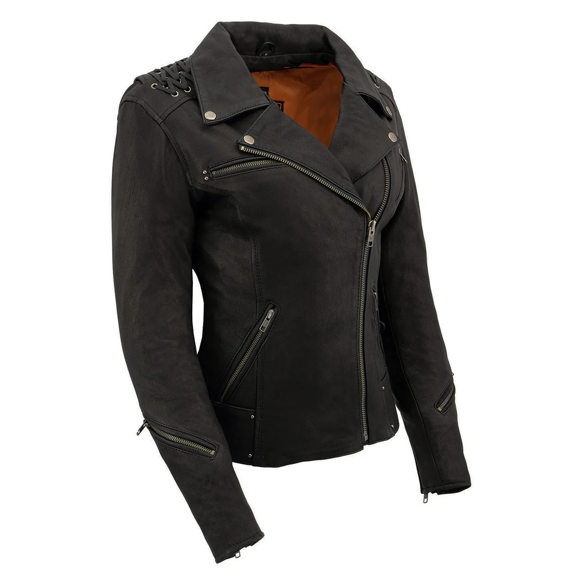 Milwaukee Leather MLL2525 Women's Black Leather Lightweight Lace to Lace Jacket - Image 15