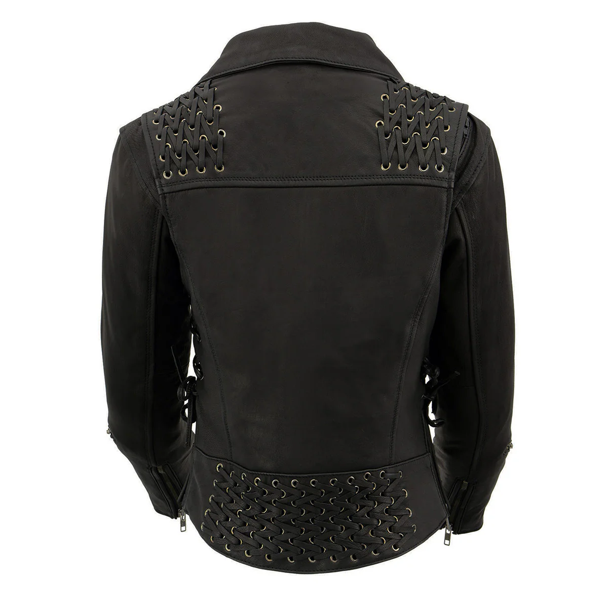 Milwaukee Leather MLL2525 Women's Black Leather Lightweight Lace to Lace Jacket - Image 2