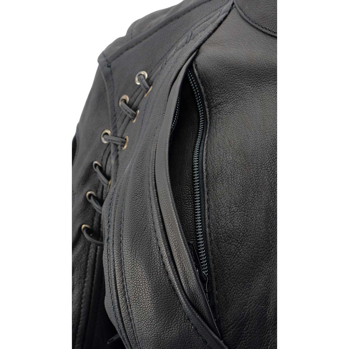 Milwaukee Leather MLL2535 Women's Black Leather Lightweight Scuba Racer Jacket - Image 13