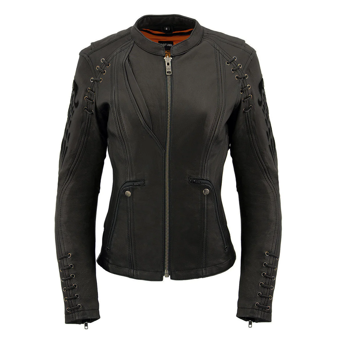 Milwaukee Leather MLL2535 Women's Black Leather Lightweight Scuba Racer Jacket - Image 15