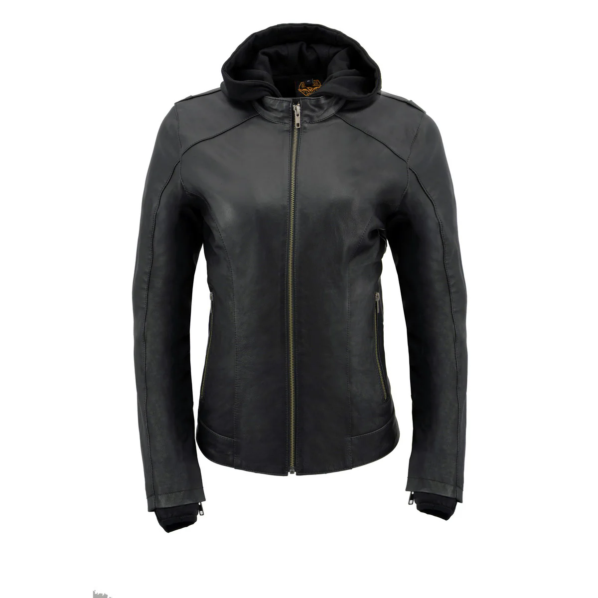 Milwaukee Leather MLL2545 Women's Lightweight Black Leather Jacket with Removable Hoodie - Image 11