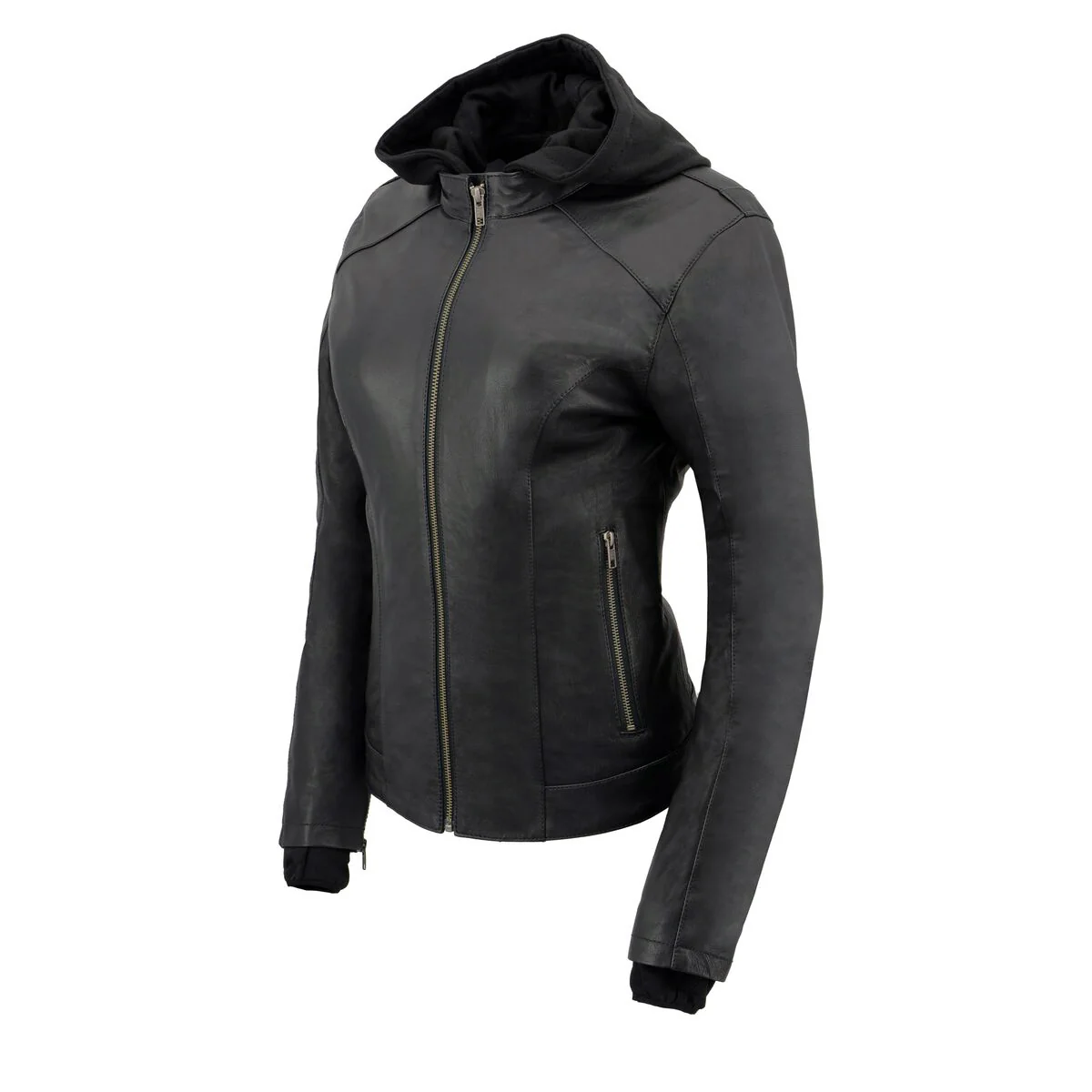 Milwaukee Leather MLL2546 Women's Purple Winged ‘Scuba’ Leather Jacket with Hoodie - Image 10