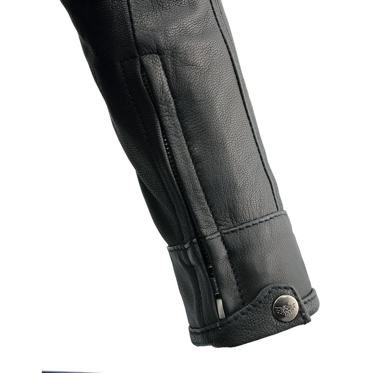Milwaukee Leather MLL2551 Women's Scooter Black Leather Vented Lightweight Triple Stitch Motorcycle Jacket - Image 10