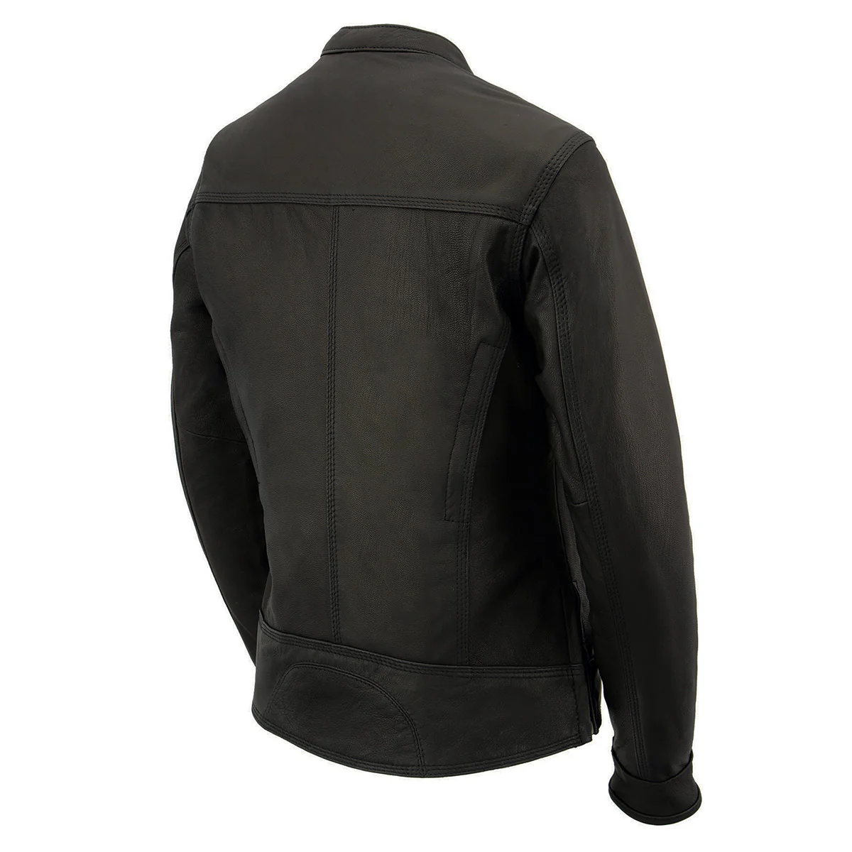 Milwaukee Leather MLL2551 Women's Scooter Black Leather Vented Lightweight Triple Stitch Motorcycle Jacket - Image 12