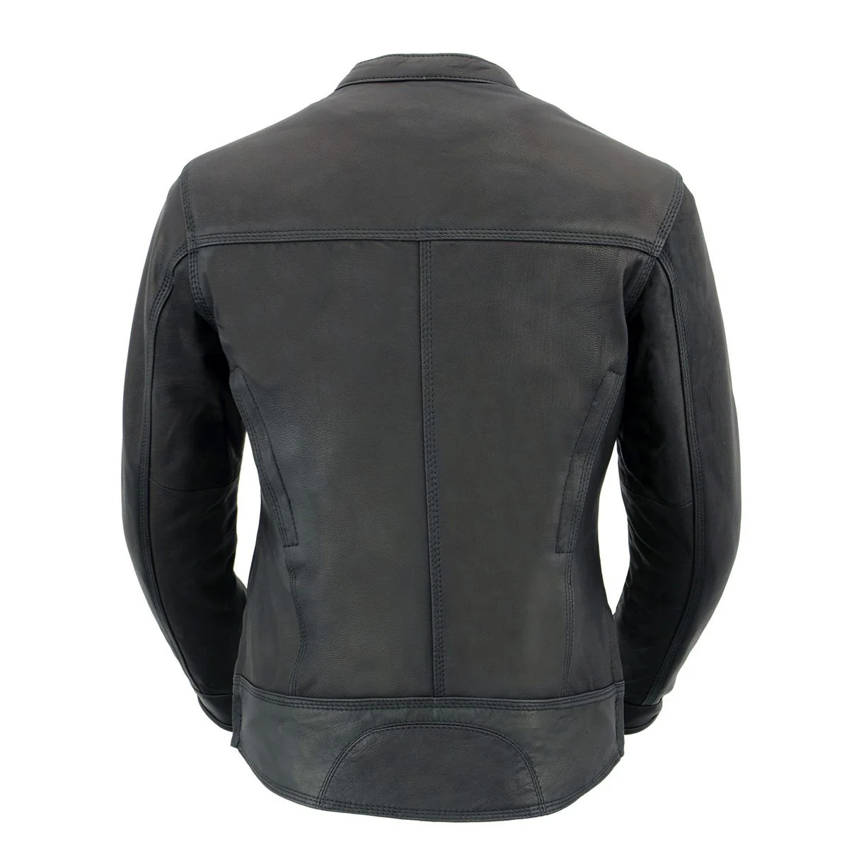 Milwaukee Leather MLL2551 Women's Scooter Black Leather Vented Lightweight Triple Stitch Motorcycle Jacket - Image 2