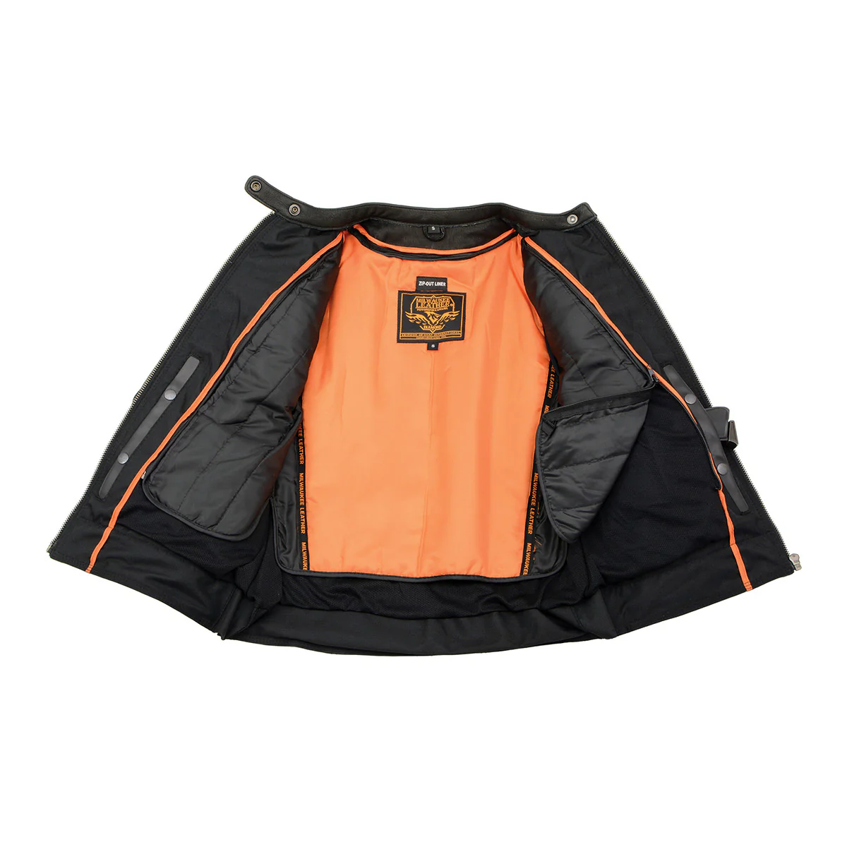 Milwaukee Leather MLL2551 Women's Scooter Black Leather Vented Lightweight Triple Stitch Motorcycle Jacket - Image 4