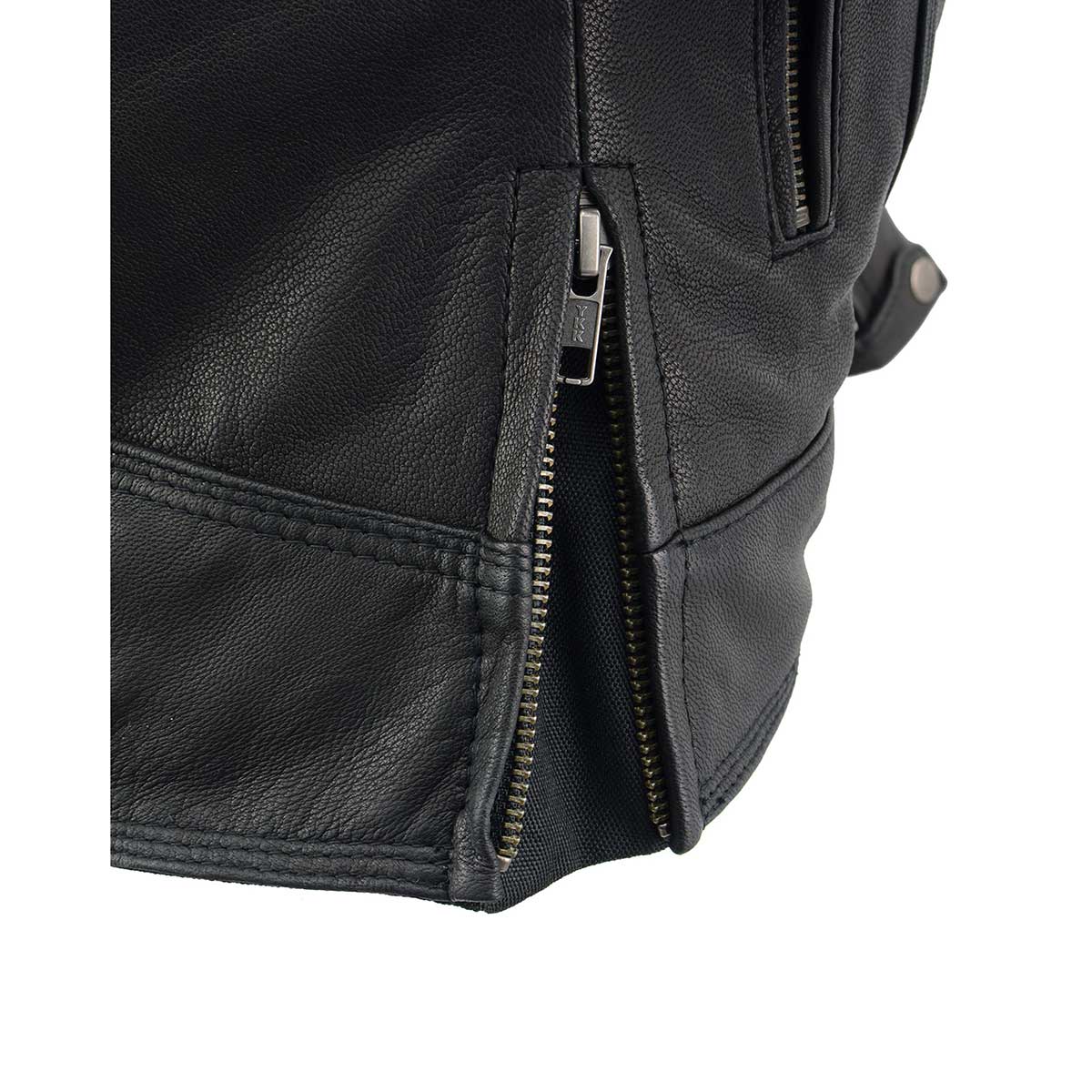 Milwaukee Leather MLL2551 Women's Scooter Black Leather Vented Lightweight Triple Stitch Motorcycle Jacket - Image 6